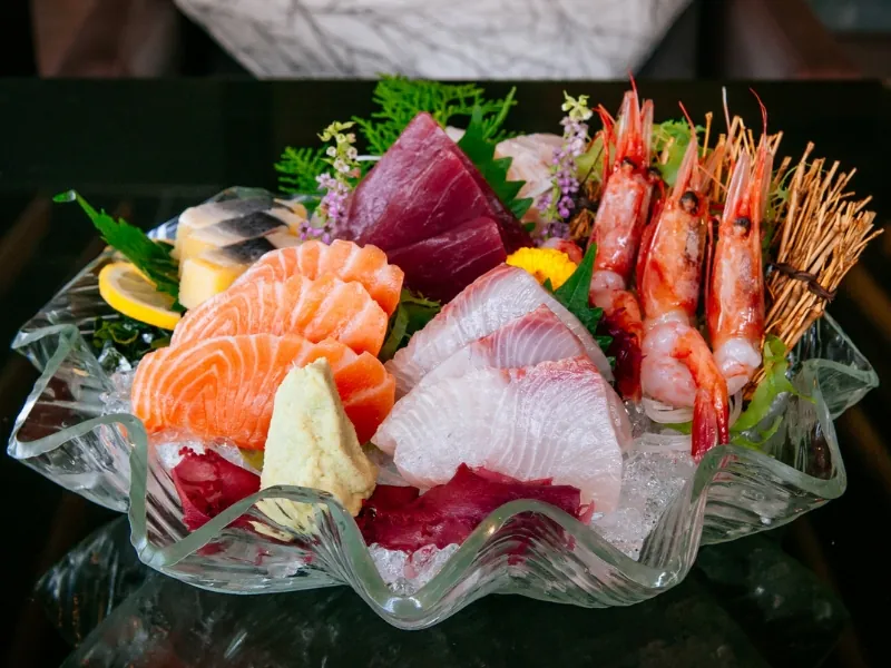 Assorted fresh sashimi with garnish at U Sushi & Hibachi, a Japanese Restaurant in Ormond Beach